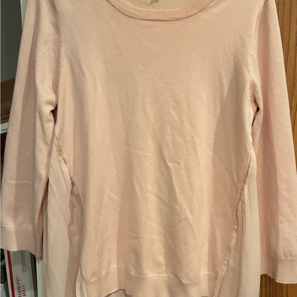 Adrianna Papell blush Pink Crew Neck Sweater